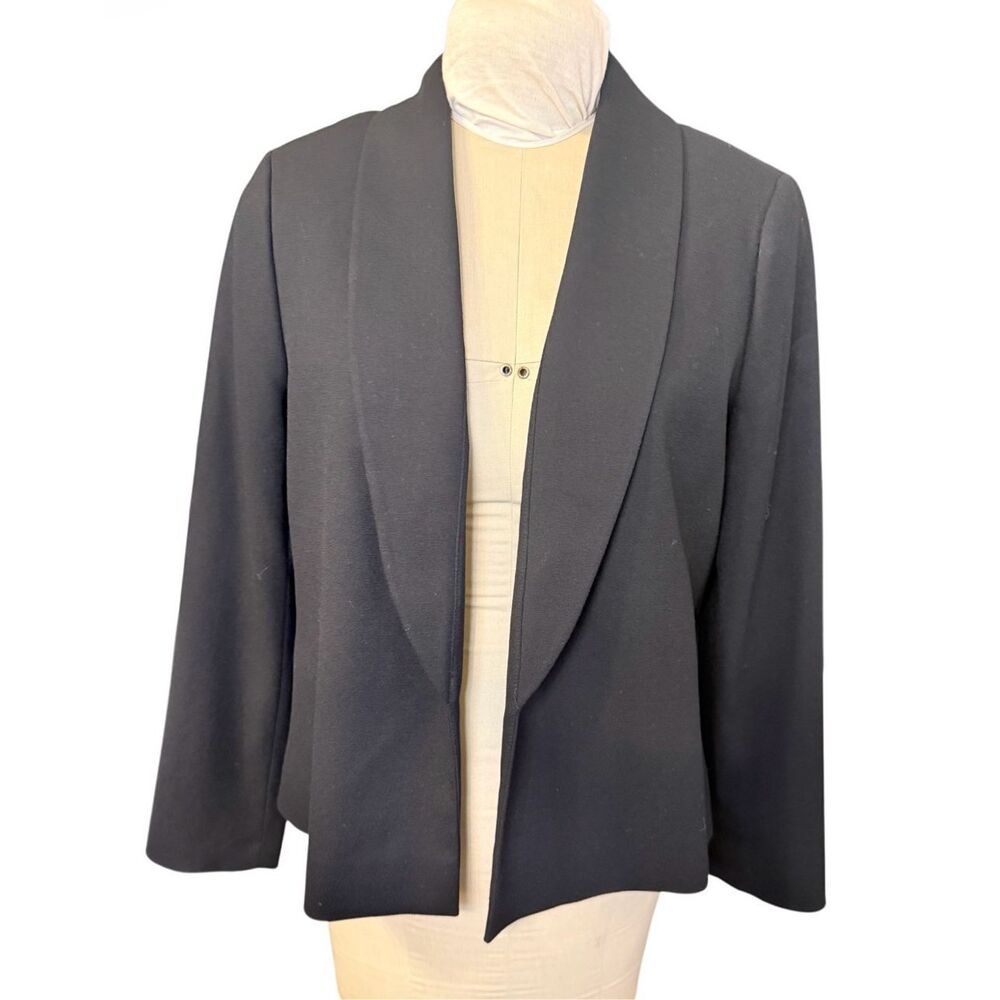 Chico's Black Label Split-Sleeve Open-Front Blazer Draped Shawl Lapel Large (2)